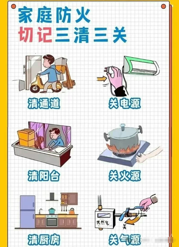 家庭防火切记三清三关